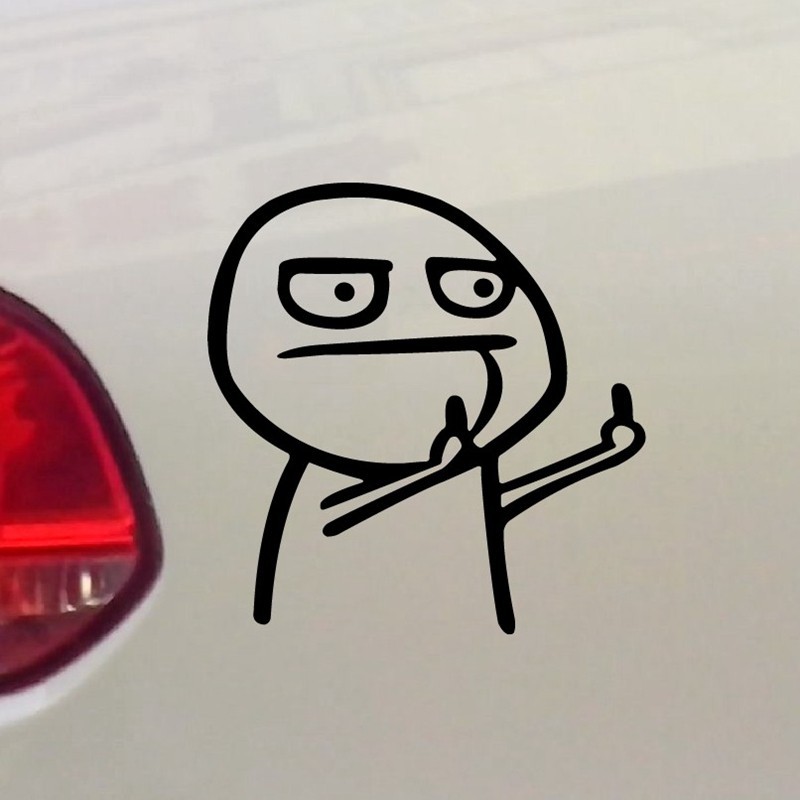 Vertical Middle Finger Funny Waterproof Reflective Vinyl Car Stickers ...