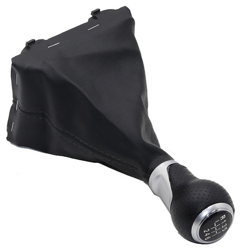 Silver & Leather Car Shift Gear Knob Lever Gaitor Boot Cover For Audi ...
