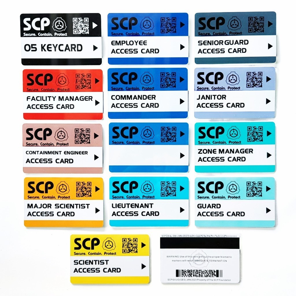 SCP Foundation Secure Access ID Cards keycard cosplay- Secret ...