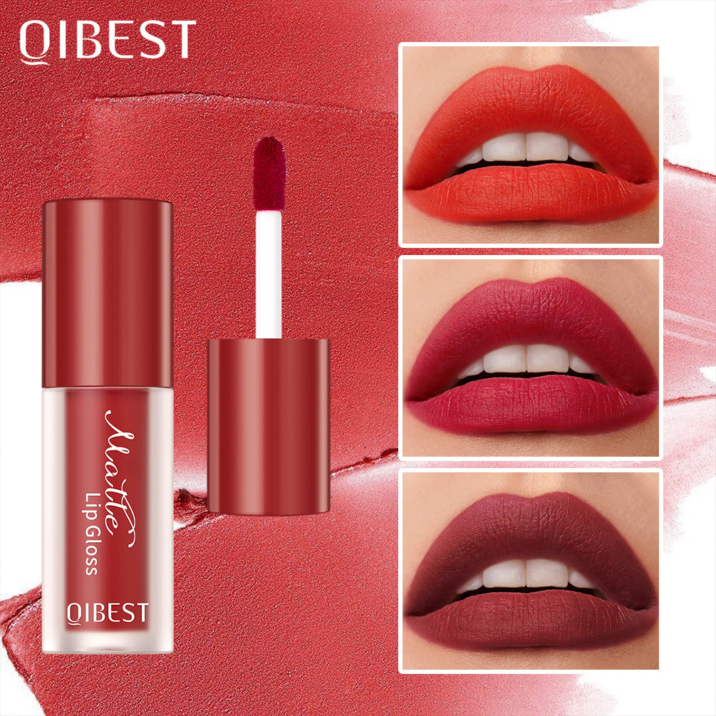 Qibest 12 Color Liquid Lipstick Matte Velvet Lipgloss Waterproof Long