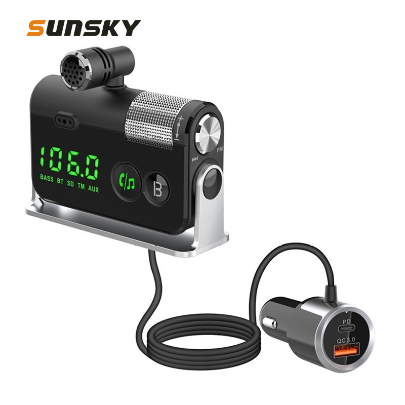 Car MP3 Bluetooth Player FM Transmitter QC3.0 PD18W Fast Charger ...