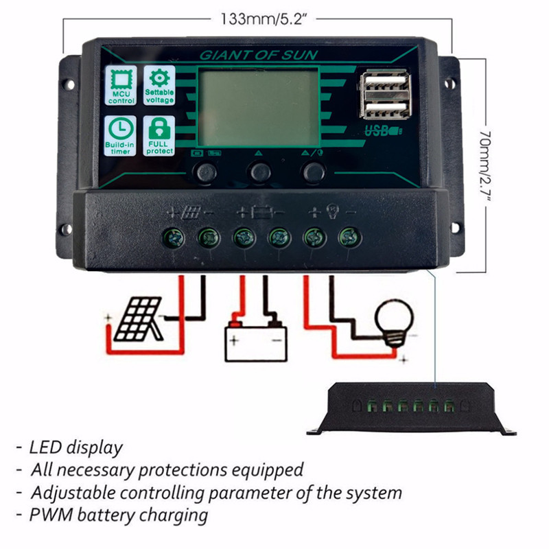 80A 100A 150A Solar Charge Controller 12V 24V Solar Panel PV Controller ...