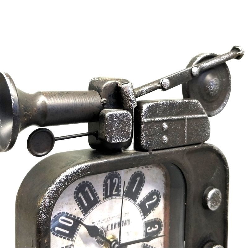 ☭Vintage Metal Film Projector Model Table Clock Decorative Iron Art ...