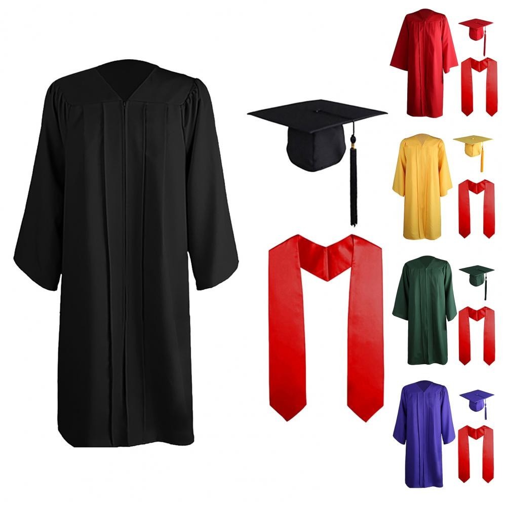 Adult Graduation Gown Cap Novel School Uniform Unisex Girl Cosplay ...