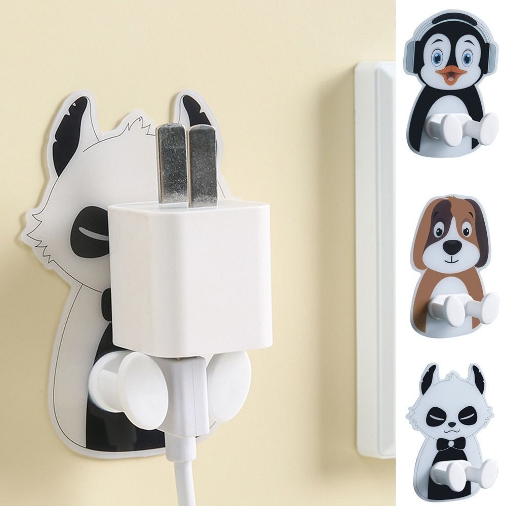 Wall Mounted Cartoon Plug Hanger Creative Waterproof Plastic Socket ...
