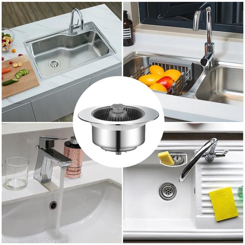 Steel Pop Up Strainer Filter Durable Stainless Steel Sink unblockable ...