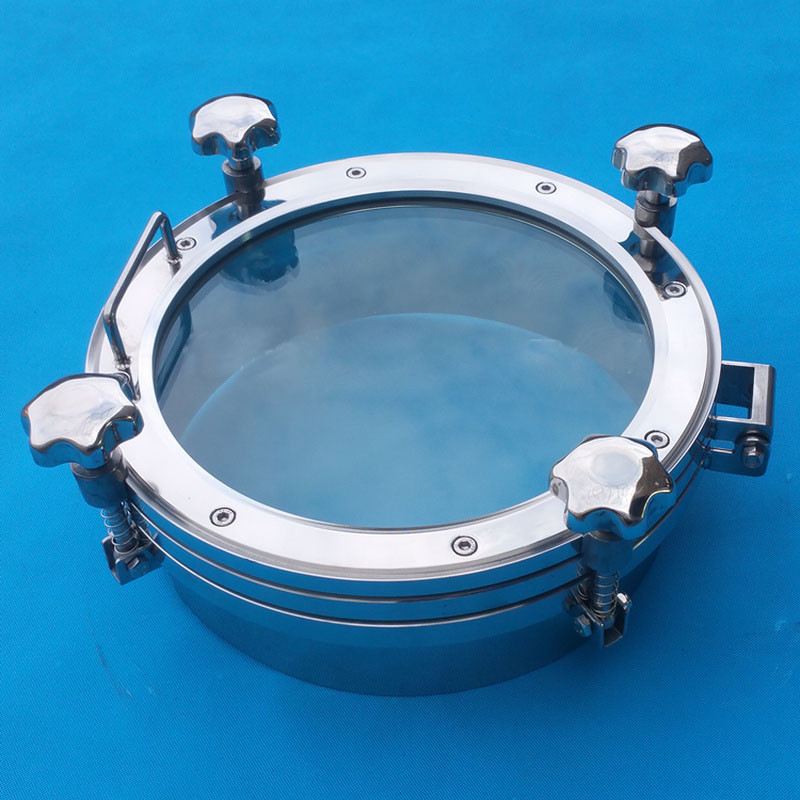 Large Glass Manhole Flange Full Sight Glass Manhole Stainless Steel ...