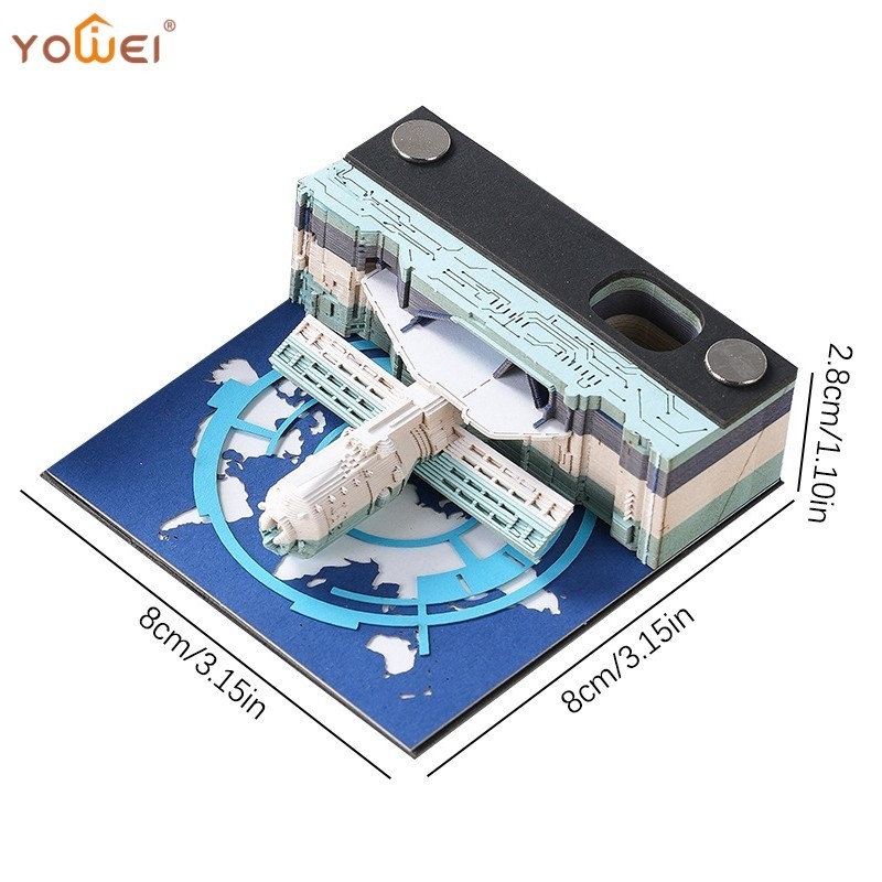 3D Desk Memo Pad,Memo Pad,Creative Desk DIY Notes Notepad,3D Art Paper ...