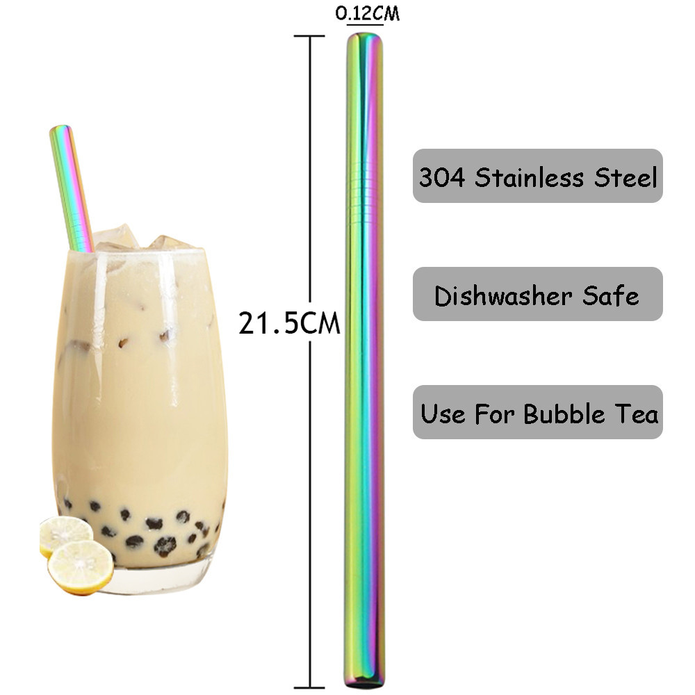 Multiple Colour Reusable Drinking Straw 304 Stainless Steel Straw with ...