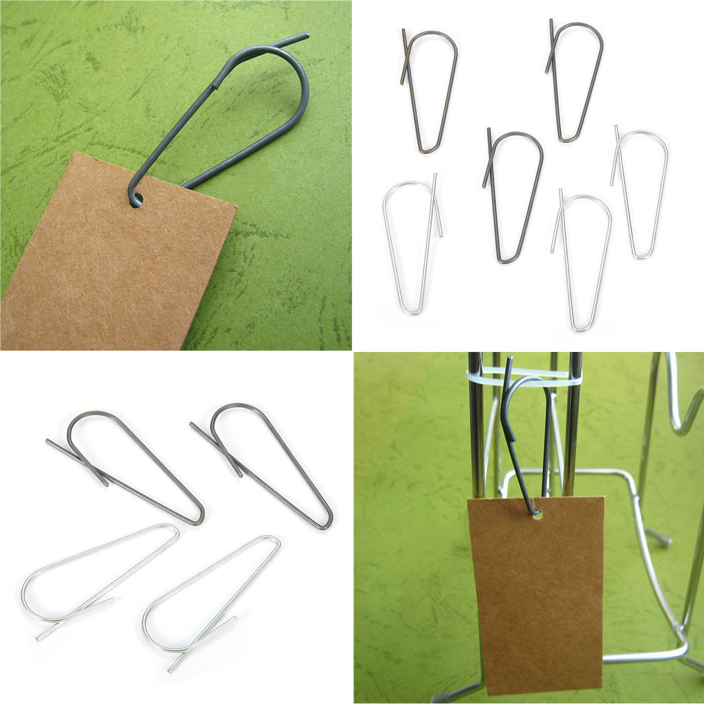 10pcs Metal Tag Clips Attaching Label Hook Attachment Holder Safe ...