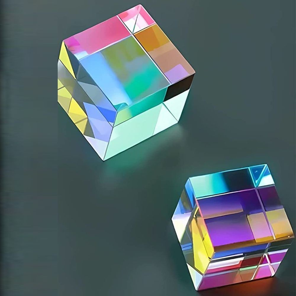 Rainbow Color Prism Cubes X-cube Dichroic Cube Optical Glass Gift RGB ...