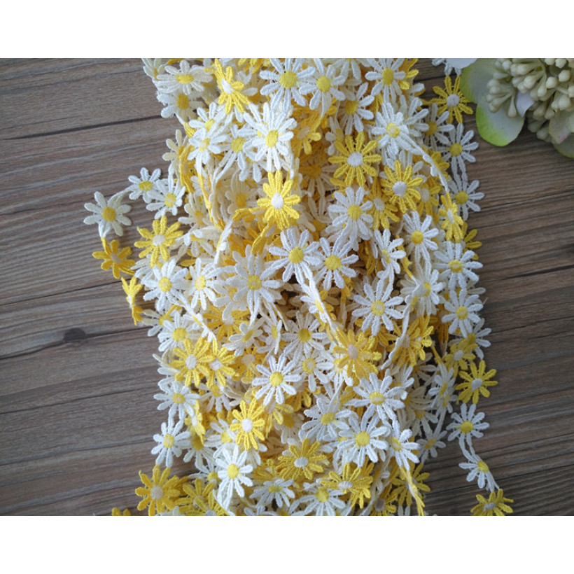 ๑3 Yards/lot Width 2.5cm Daisy Flower Lace Trim Wedding Embroidered ...