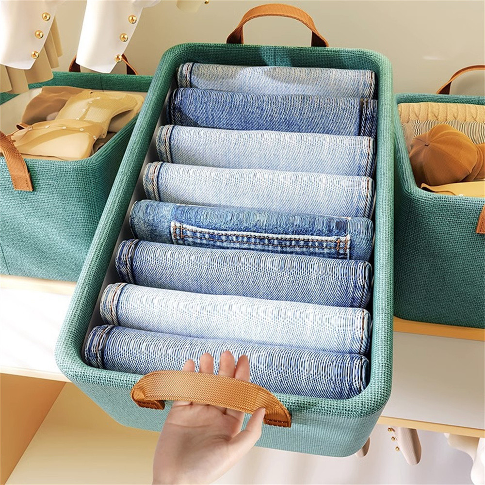 ┲Large Thicken Jeans T-shirts Storage Box Trousers Clothes Storage Case ...