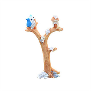 ☂1~5pcs Mini Tree Branches Resin Miniatures Owl Fairy Garden House Kit 