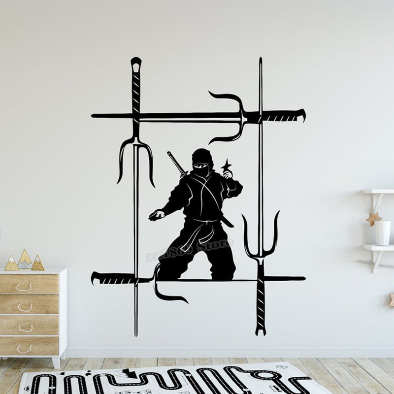 Ninja Samurai Wall Sticker Warrior Decal Ninja Fighter Ninja Karate ...