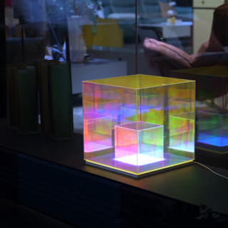 Small Night-Light Table Lamp Rubik's Cube Qixi Three-Dimensional Room ...