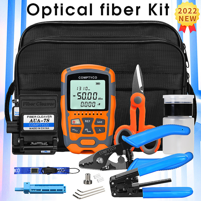 FTTH Fiber Optic Tool Kit AUA7S Fiber Cleaver 50+26dBm/70+10dBm