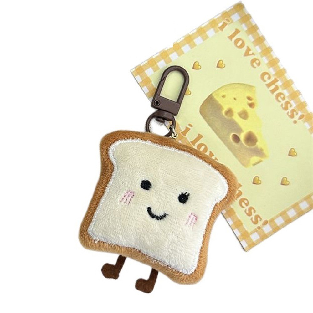 Toast Bread Plush Bread Keychain Soft Keychain Decoration Bread Keyring ...