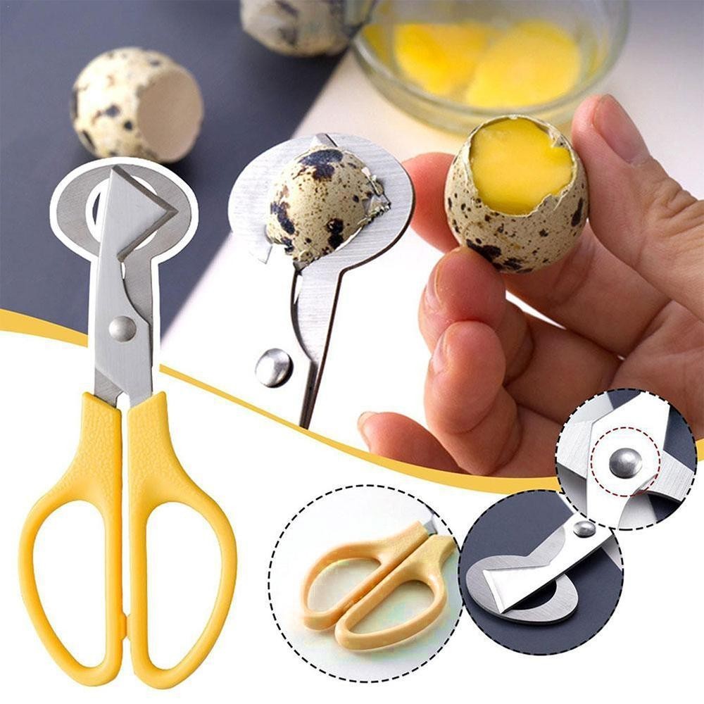 ๑Stainless Steel Quail Egg Scissors Bird Egg Cutter Kitchen Scissors