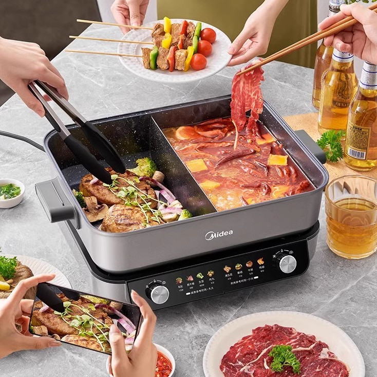 Midea household split-type electric hot pot Yuanyang electric cooking ...