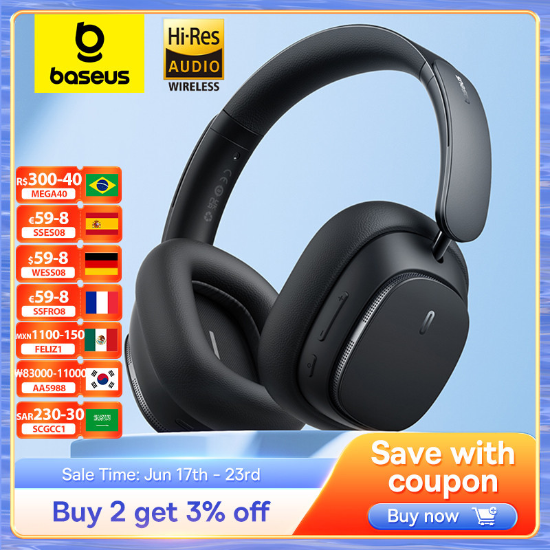 ۞Baseus H1 pro Wireless Headphone Hybrid -48dB Active Noise ...
