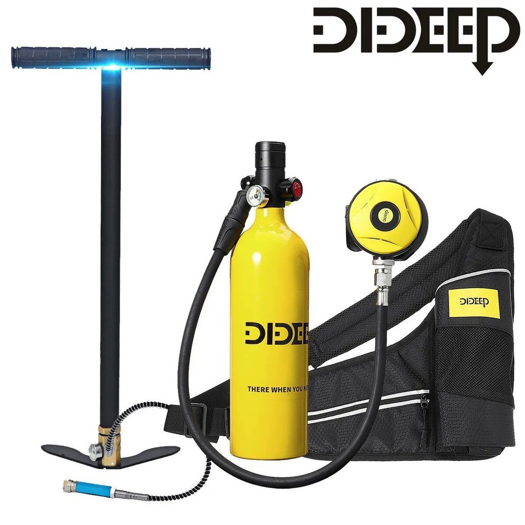 DIDEEP 1L Mini Scuba Diving Cylinder Oxygen Tank Set Dive Respirator ...