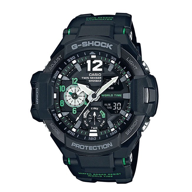 Casio G Shock GA 1100 1A3DR Black Resin Strap Compass Thermometer Shock Resistant 200 Meter Watch Shopee Philippines