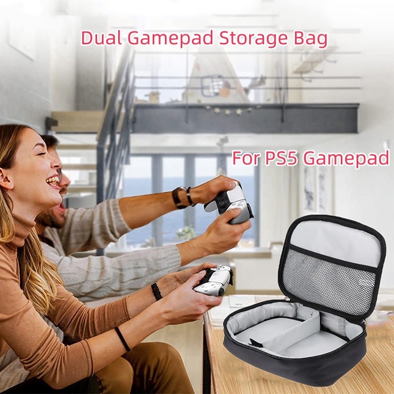 Portable PS5 Gamepad Dual Gamepad Storage Bag Travel Carrying 2 Console ...