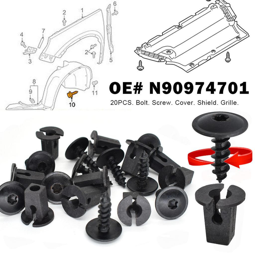 Engine Cover Undertray Splashguard Wheel Arch Fender Grille Torx Screw ...