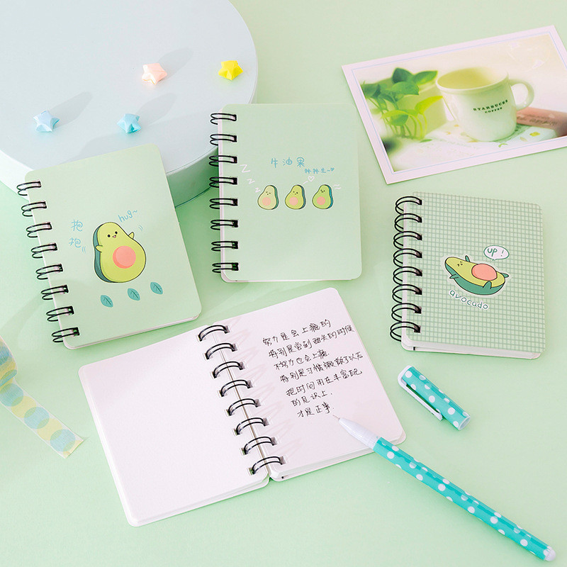 A7 Cute Cartoon Avocado Spiral Notebook 80 Sheets Mini Portable Coil ...