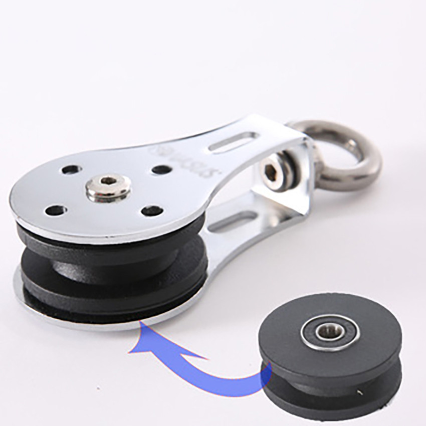 웃M8 Hanging Ring Mute Pulleys Bearing Wheels DIY Fitness Sports Lifting ...