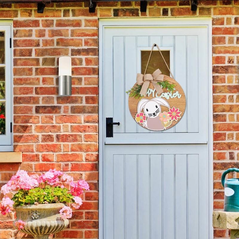 Bunny Rabbit Easter Eggs Door Hanging Easter Paper Door Hanger Cartoon ...