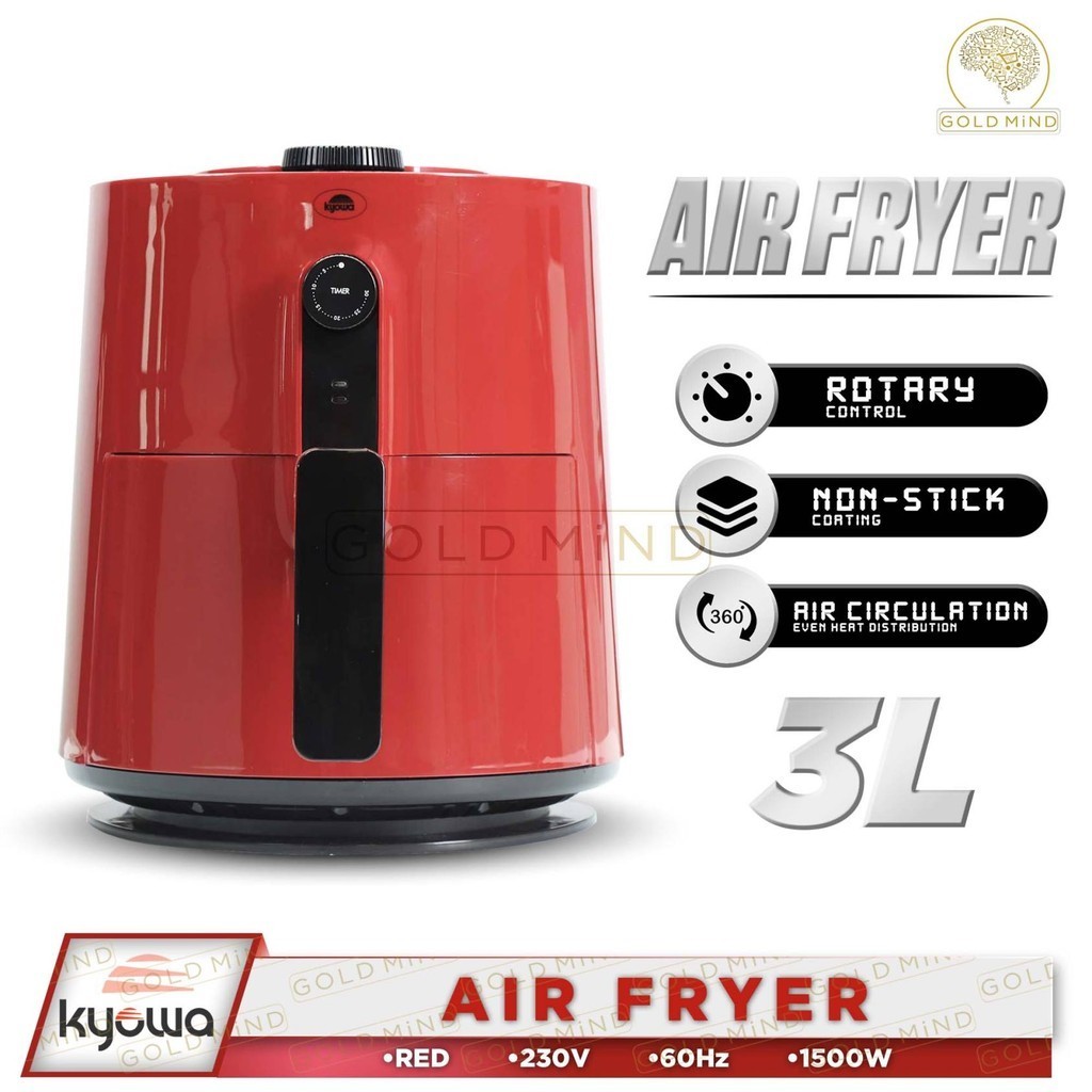 Kyowa Air Fryer 3 Liter Bake, Roast, and Fry KW3810 Air Fryer Gold