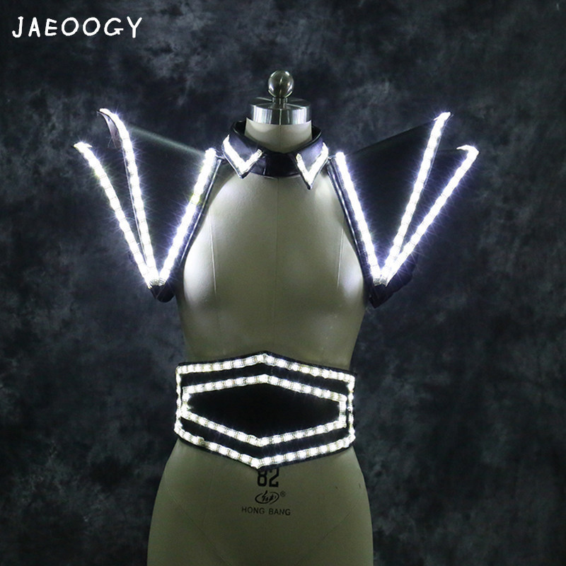 ๑LED Costume Party Nightclub Rave Outfit for Women Light Up Shawl Vest ...
