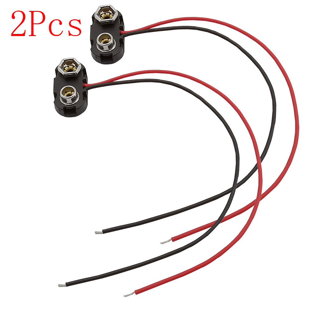 ☮2Pcs/lot TType 9V Battery Snap Lead Wires Holder Line Connector