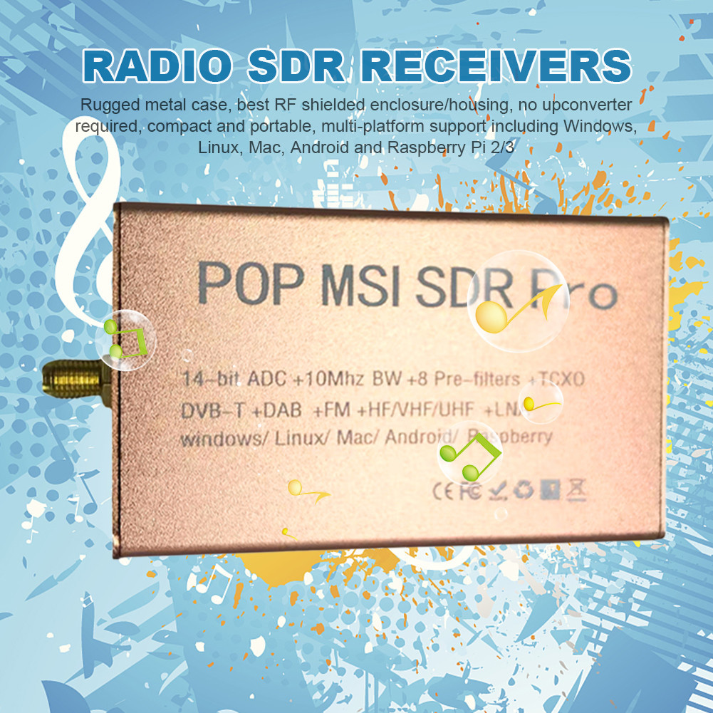 POP MSI SDR Pro Radio SDR Receiver 10KHz-2GHz Wideband Software Defined ...