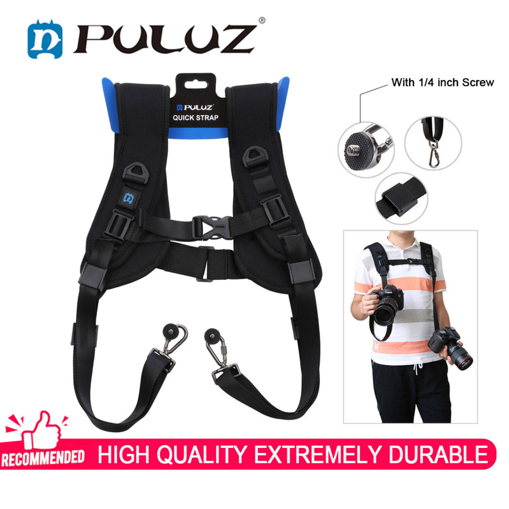 PULUZ Quick Release Double Shoulder Professional Rapid Camera Shoulder ...