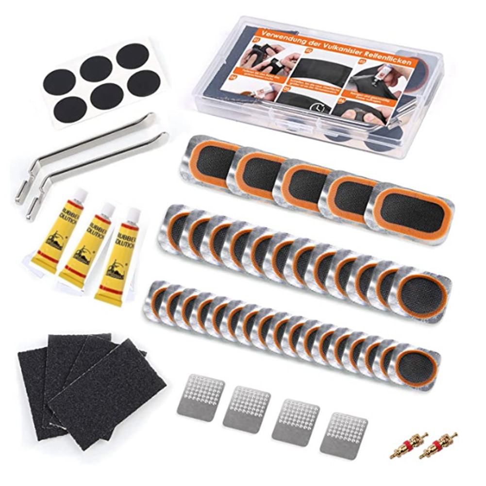 ⋌1set Bike Flat Tire Repair Kit Rubber Inner Tube Patching MTB Inner