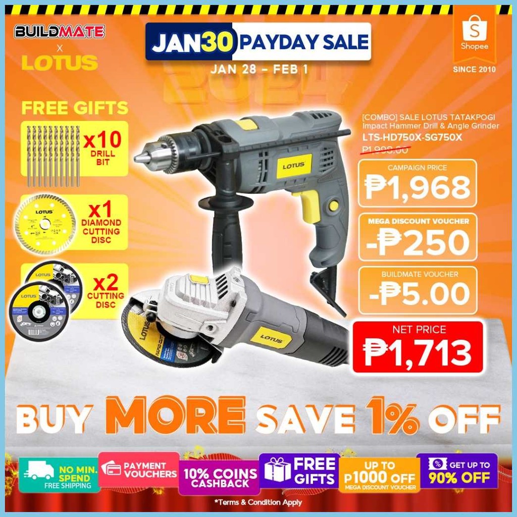 SALE LOTUS TATAKPOGI Impact Hammer Drill & Angle Grinder