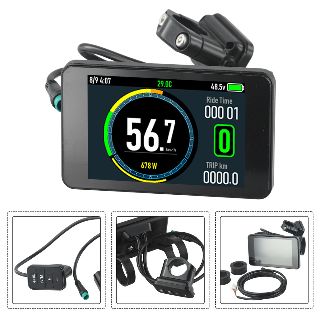 Bike LCD Display 24V-72V E-Bike T8 Colorful LCD Display Use For 2# 5S ...