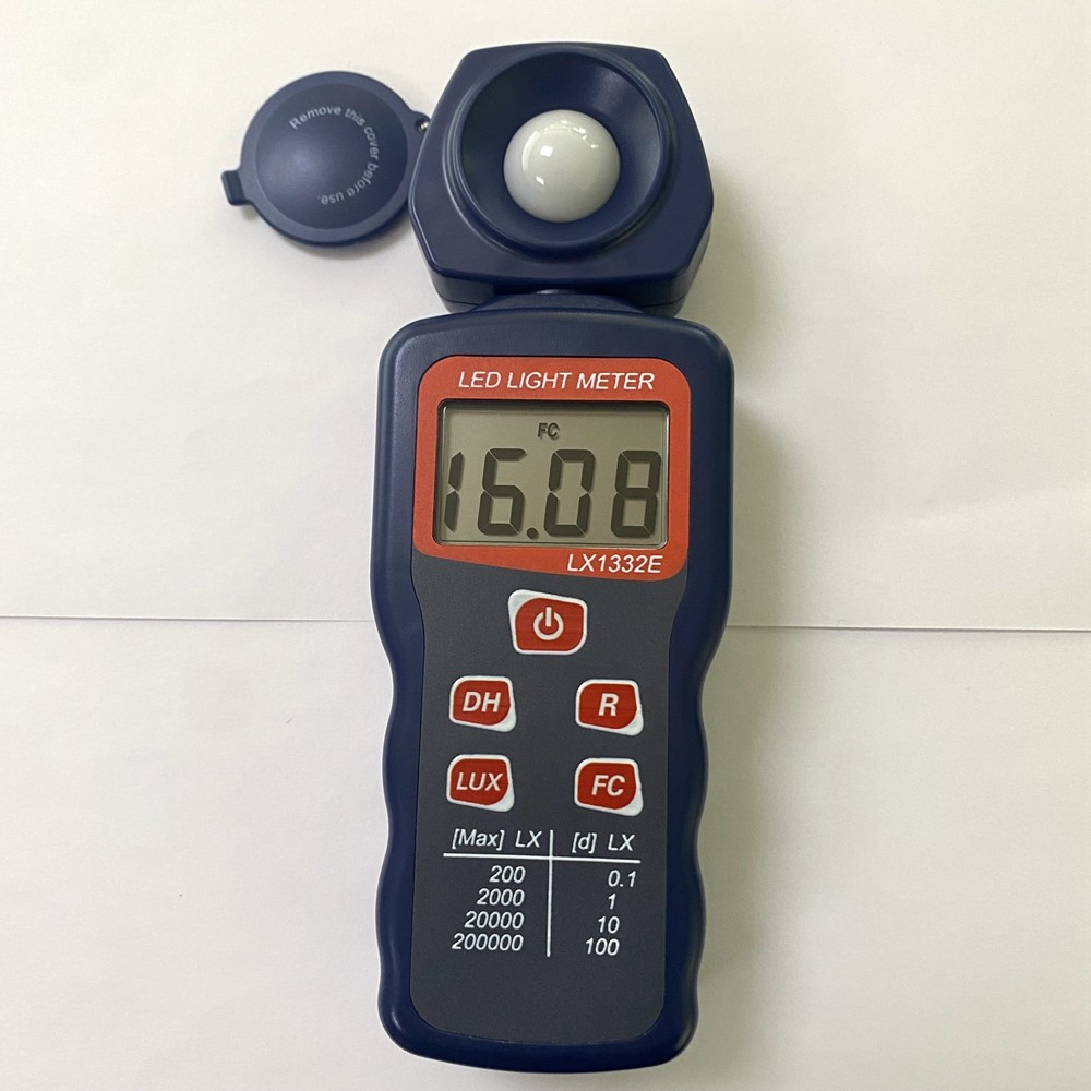 ☍LX1332E Digital LED Light Meter 0.1-200000Lux LCD Lux Meter Filter ...