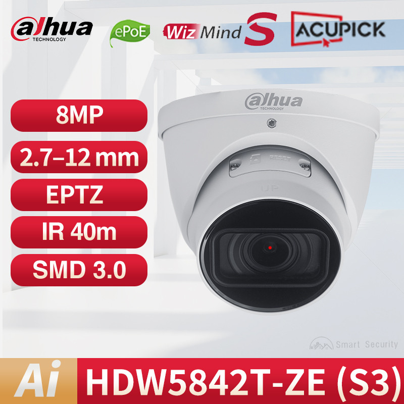 ≈Dahua WizMind S 8MP Smart Ai Network IP Camera 4K Motorized Lens CCTV