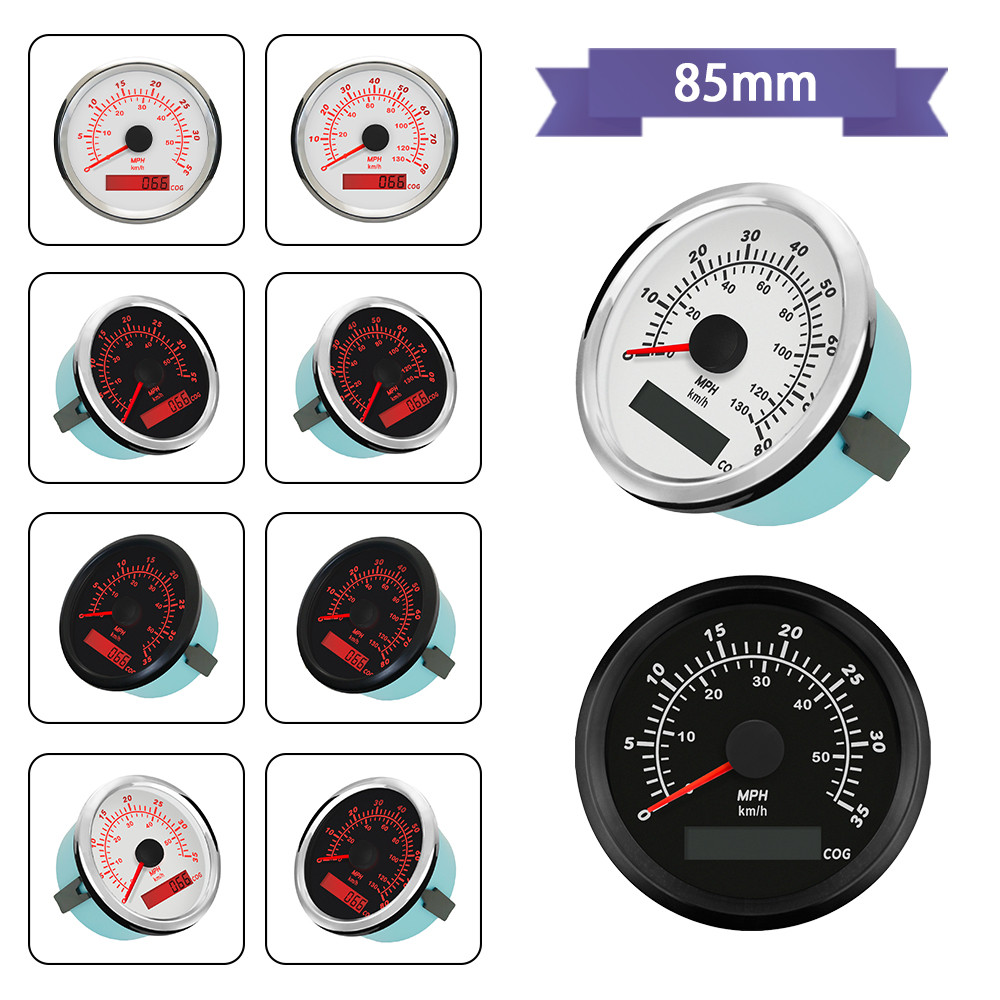 Popular 85mm 0-35MPH 0-80mph GPS Speedometer with Red Backlight and GPS ...