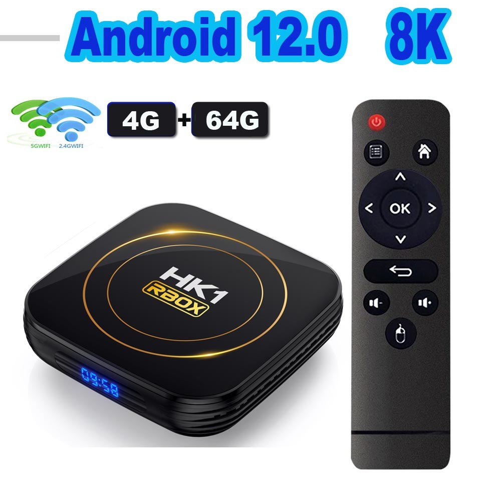 HK1 RBOX H8S Android 12 TV Box Allwinner H618 8K 4K 2.4G 5G Wifi 4GB ...