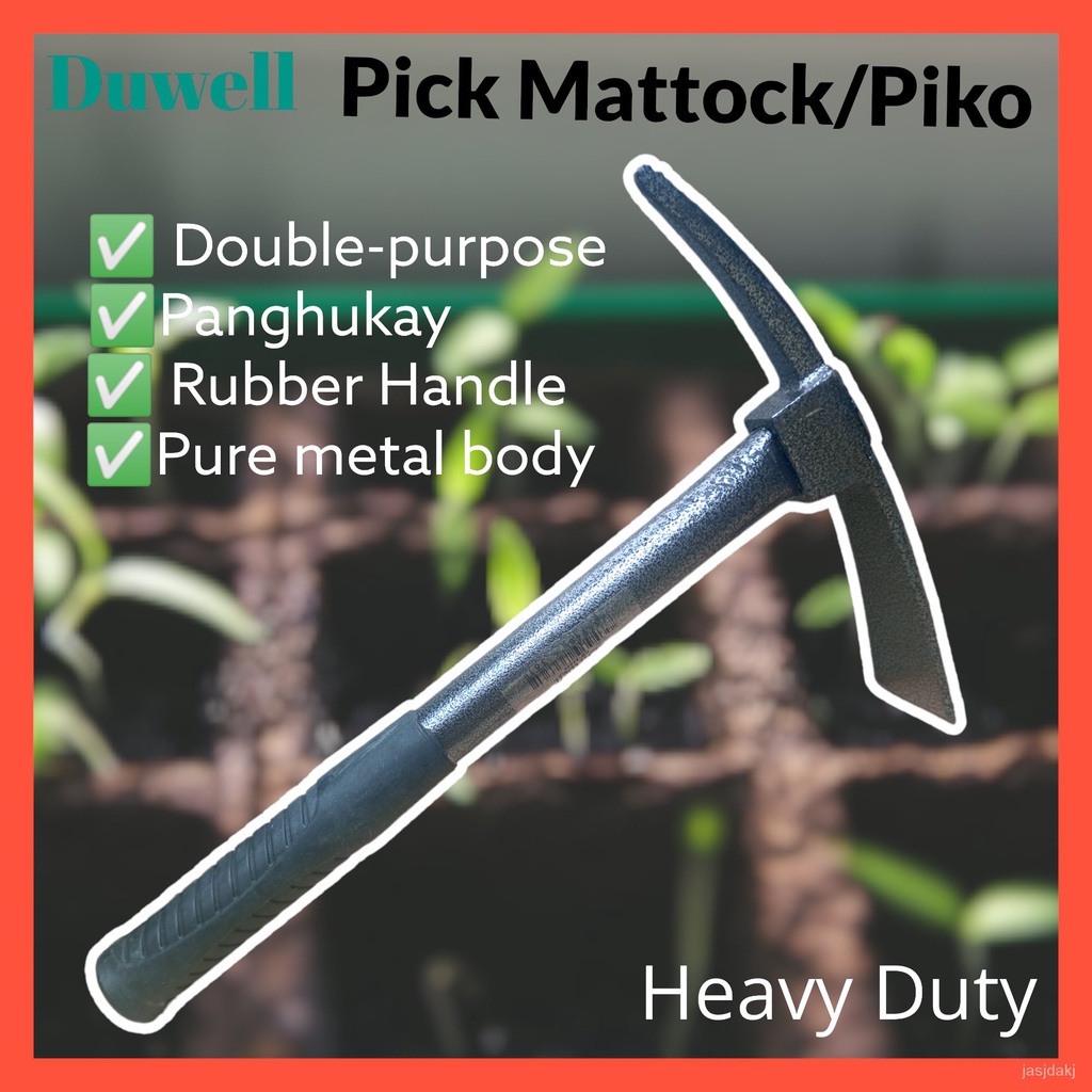 Pick Mattock PIKO Rubber Handle Garden tool HEAVY DUTY By Konstruct