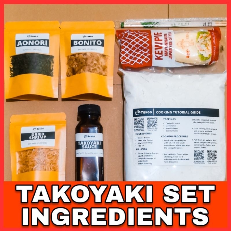 Takoyaki Set Complete Ingredients / Bonito Aonori Kewpie mayo Takoyaki