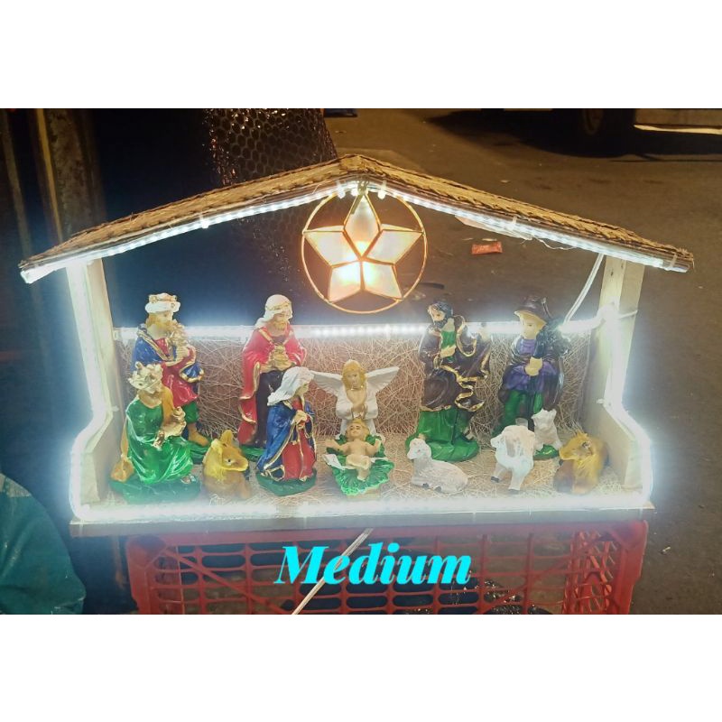 Nativity Set Or Belen Set Included Led light and 12pcs characters ...