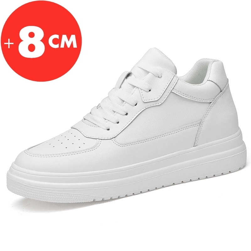 Lift Sneakers Man Elevator Shoes Height Increase Insole 8cm White