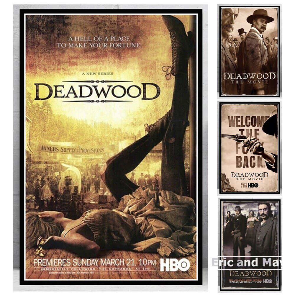 Decorative Deadwood The Movie Poster Daniel Minahan Film Vintage Canvas ...