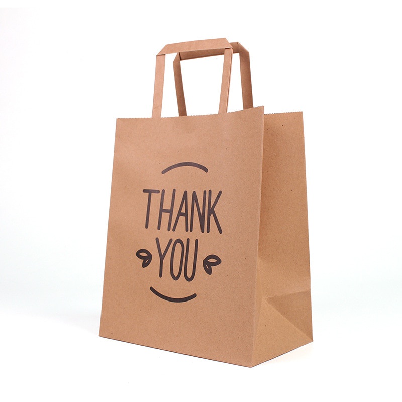 dqX 6 Pcs Large big Bag Thank You Kraft Paper Pouches Gift Favor Bag